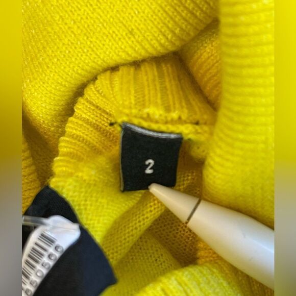 The Kooples YELLOW MERINO WOOL SWEATER. NWT. 2/Small - Picture 9 of 11